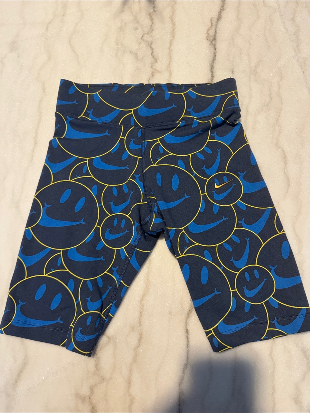 Nike Kids Navy Blue & Yellow Smiley Face Leggings